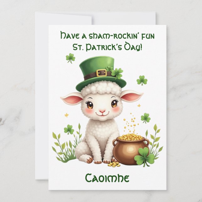 Lamb of Luck Holiday Card (Front)