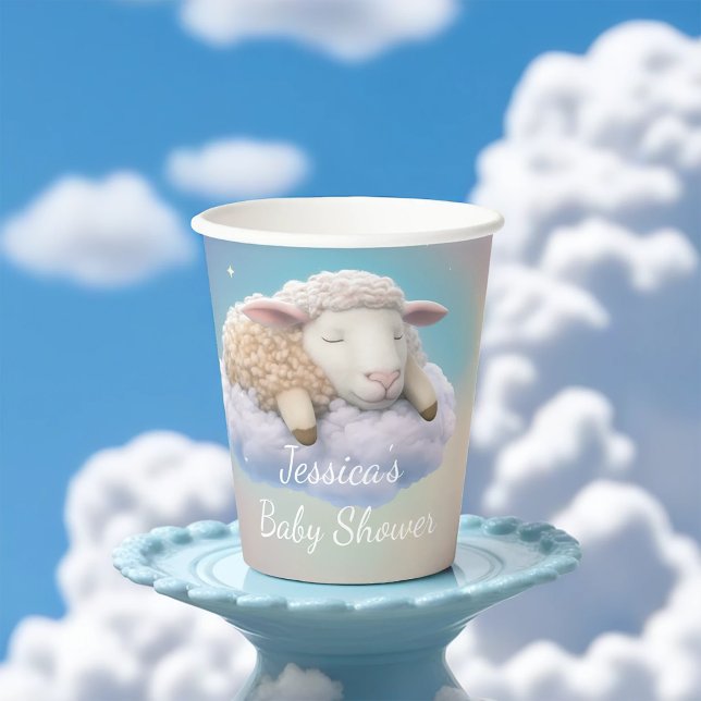 Lamb On A Cloud Baby Shower Paper Cups (Creator Uploaded)
