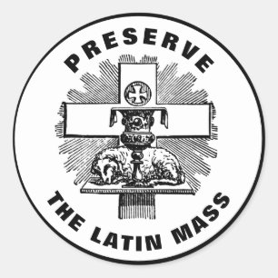Lamb on Altar Preserve the Latin Mass Catholic Classic Round Sticker