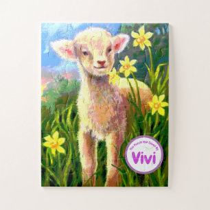 Lamb Personalised  KIds Jigsaw Puzzle