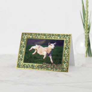 Lamb Sheep Blank Christmas Card