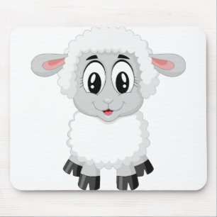 Lamb sheep cute farm animal baby mouse mat