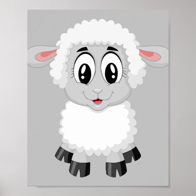 lamb sheep cute farm animal baby poster (Front)
