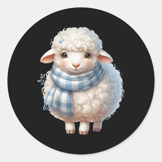 Lamb Sheep Easter Lamb Easter Shepherd Gifts  Classic Round Sticker (Front)