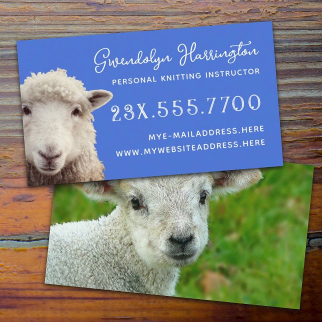 Lamb Sheep Knitting Instructor Business Card (Creator Uploaded)