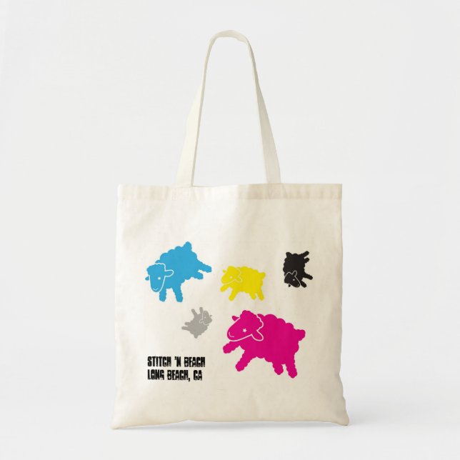 Lamb Starr Multicolor Stitch 'N Beach Tote Bag (Front)