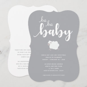 Lamb Theme Baby Shower Invitation