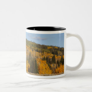 Lambert Hollow, aspen trees Two-Tone Coffee Mug