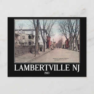 Lambertville NJ, Main Street, 1910, Vintage Postcard