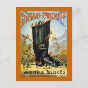 LAMBERTVILLE RUBBER SNAG-PROOF BOOT AD ELVES ~PC POSTCARD