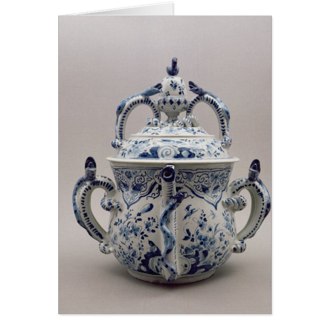 Lambeth Delftware posset pot, blue and white (Front)