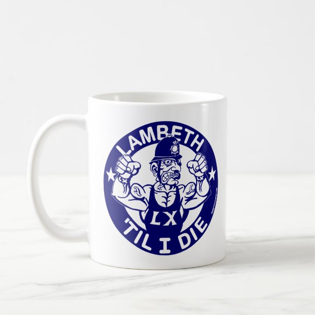 Lambeth Navy Blue - Standard Size Coffee Mug (Left)