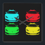 ~Lambo Pop Art~ WALLCLOCK, CUSTOMIZE IT! Square Wall Clock<br><div class="desc">~Lambo Pop Art~ WALLCLOCK, CUSTOMIZE IT!</div>