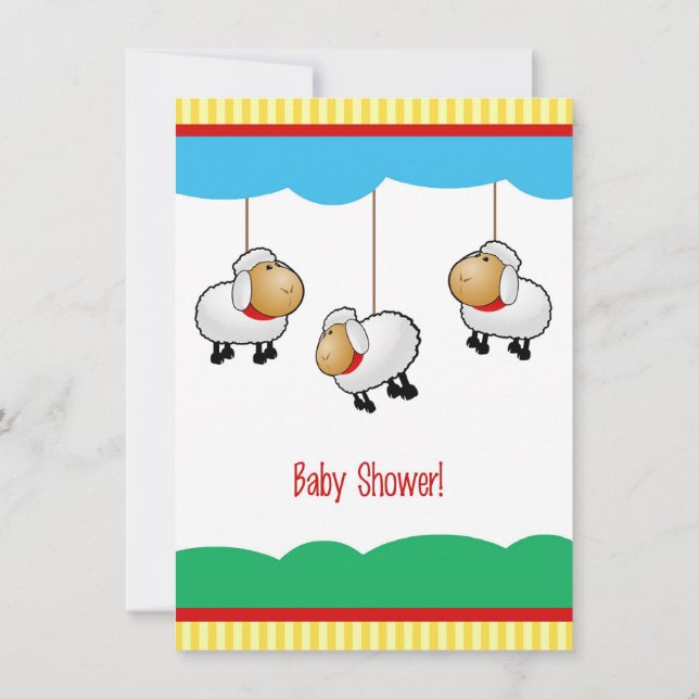 Lambs Baby Shower Invitation (Back)