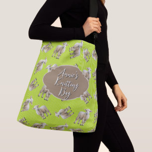 Lambs Pattern Personalized Knitting Crossbody Bag