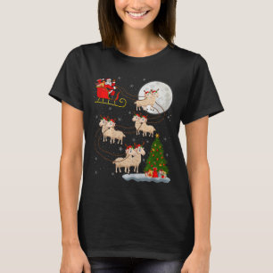 Lambs Sheep Santa Sleigh Flying Funny Magical Chri T-Shirt