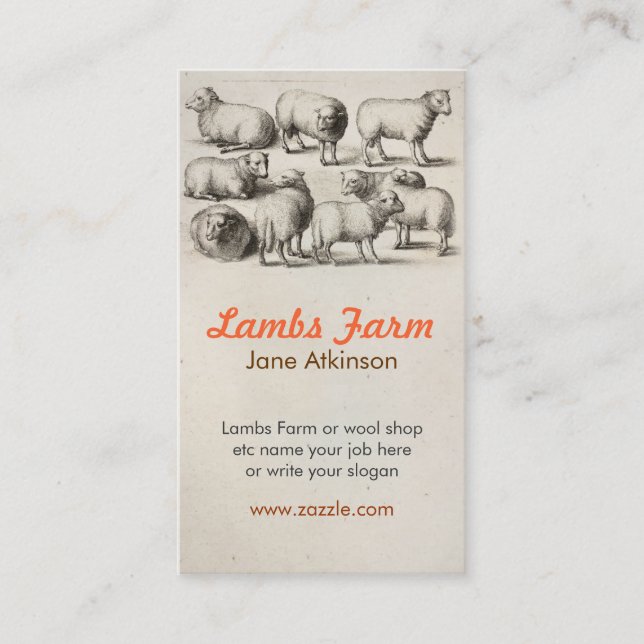 lambs wool business card (Front)