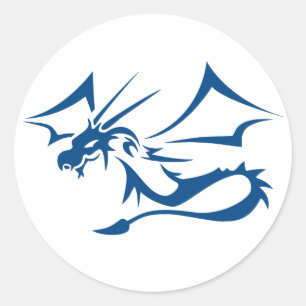 Lambton the Blue Dragon Classic Round Sticker