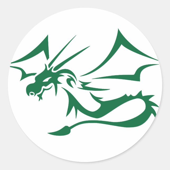 Lambton the Green Dragon Classic Round Sticker (Front)