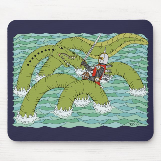 Lambton Worm and Knight Mouse Mat (Front)