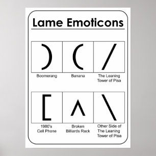 Lame Emoticons Chart Funny Poster