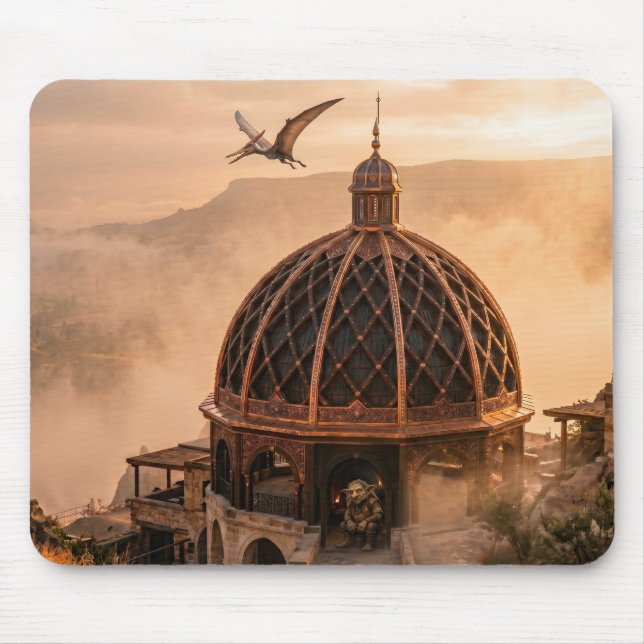 Lamella Domed Building On Fantasy Scene Mouse Mat (Front)