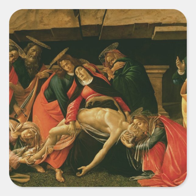 Lamentation of Christ. c.1490 Square Sticker (Front)