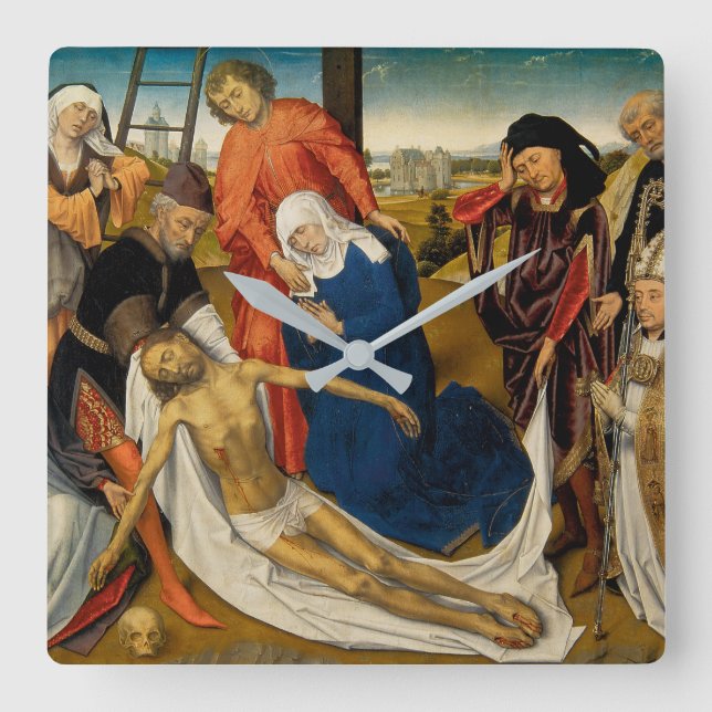 Lamentation over Dead Christ, c. 1460-1464 Square Wall Clock (Front)