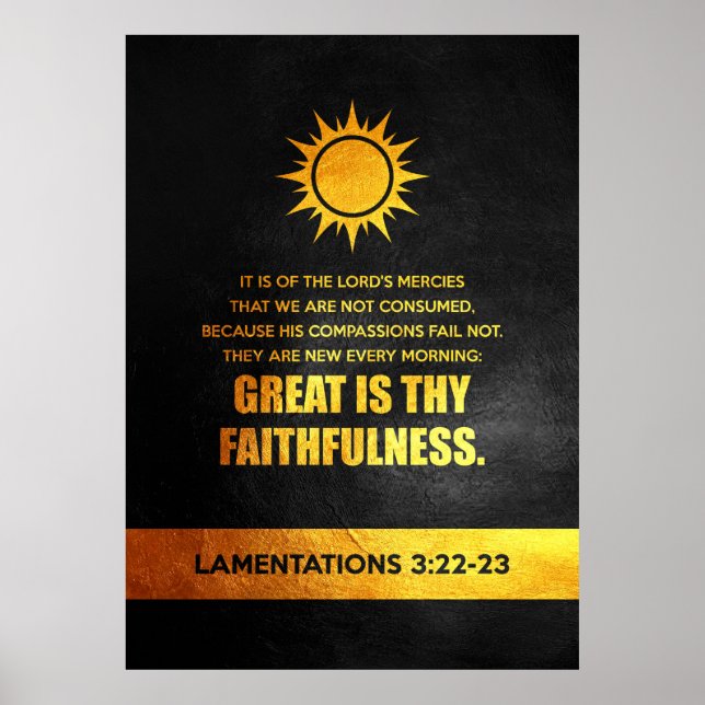 Lamentations 3:22-23 Bible Verse Poster (Front)