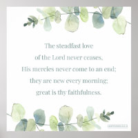 Lamentations 3:22-23, Bible Verse Print, Steadfast