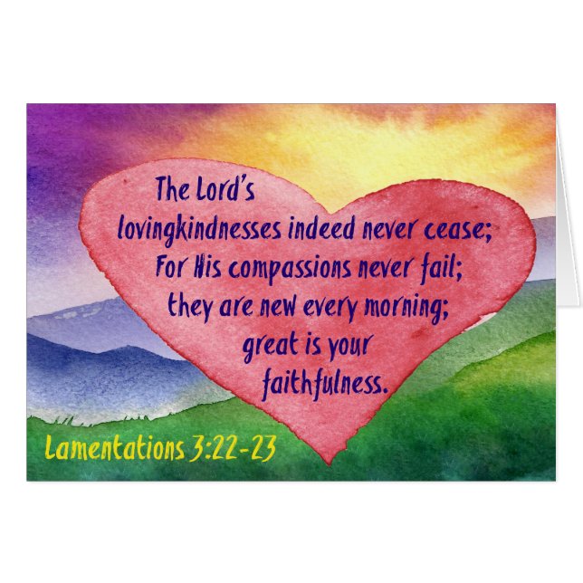 Lamentations 3:22-23 Great is His faithfulness (Front Horizontal)