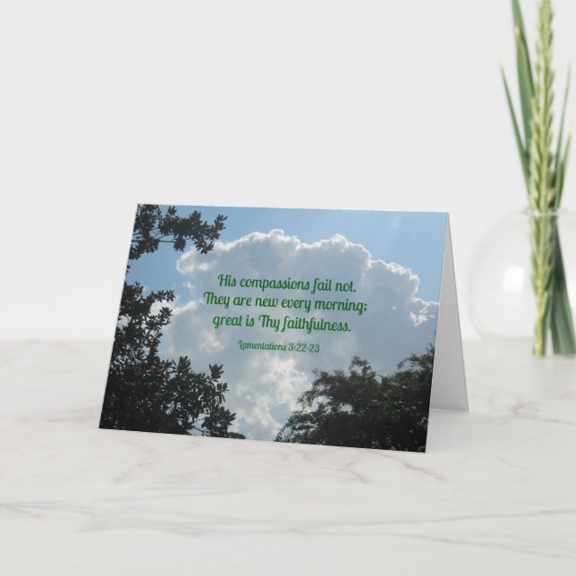 Lamentations 3:22-23 His compassions fail not... Card (Front)