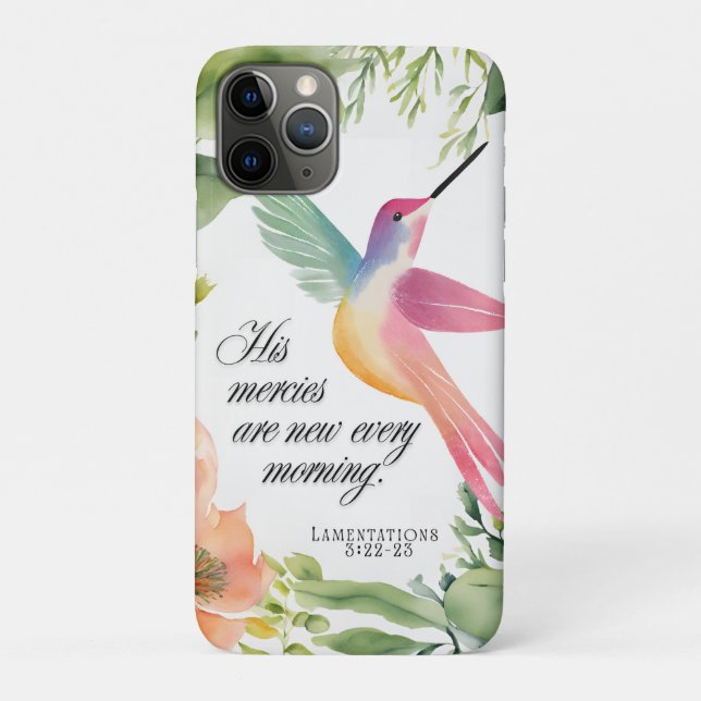 Lamentations 3:22-23 Hummingbird Christian  Case-Mate iPhone Case (Back)