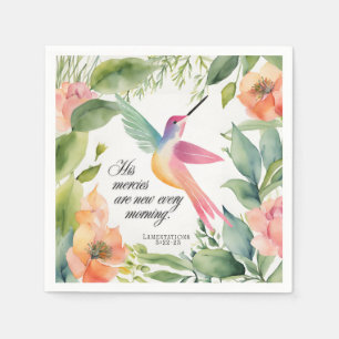 Lamentations 3:22-23 Hummingbird Christian  Napkin