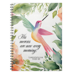 Lamentations 3:22-23 Hummingbird Christian Notebook