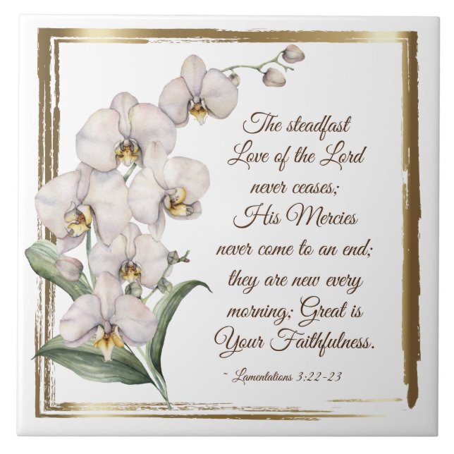 Lamentations 3:22-23 Steadfast Love of the Lord  Tile (Front)