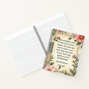Lamentations 3:22–23 Vintage Floral Design Notebook