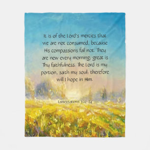 Lamentations 3:22-24   fleece blanket