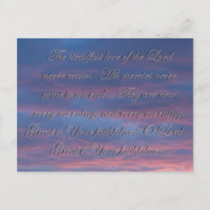 Lamentations 3:22 The steadfast love of the Lord Postcard