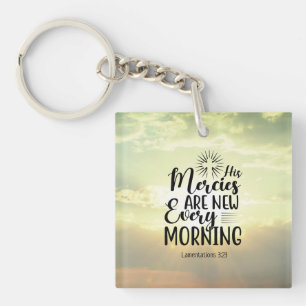 Lamentations 3:23 His Mercies New Every Morning Key Ring