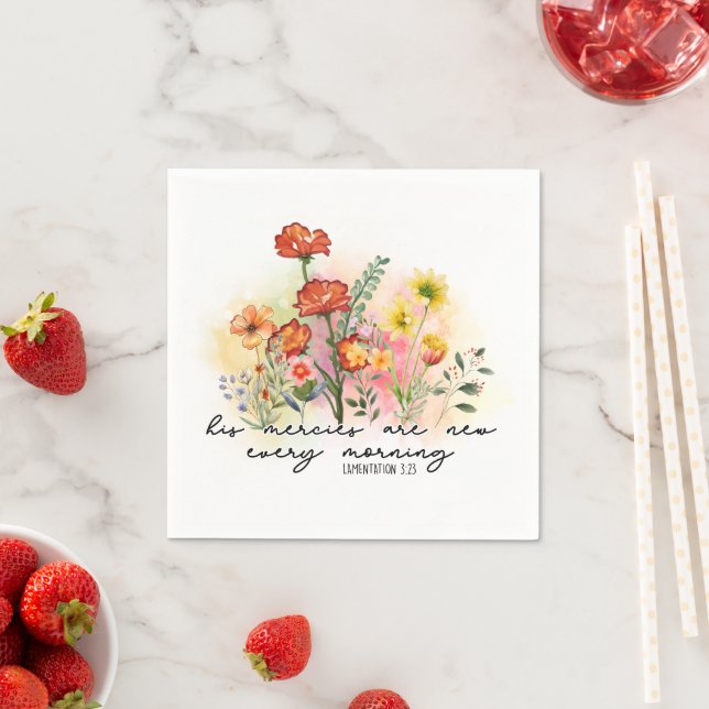 Lamentations 3:23 His Mercies New Every Morning  Napkin (Insitu)