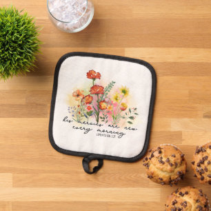 Lamentations 3:23 His Mercies New Every Morning Pot Holder