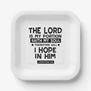Lamentations 3:24 The Lord is My Portion Quotes Paper Plate