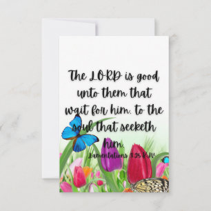 Lamentations 3:25 Bible Verse Pic Flat Greeting Card