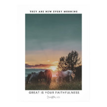 Lamentations Bible Verse Poster, Horse Wall Art