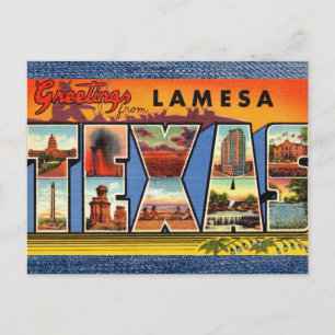 Lamesa TX. Greetings Postcard