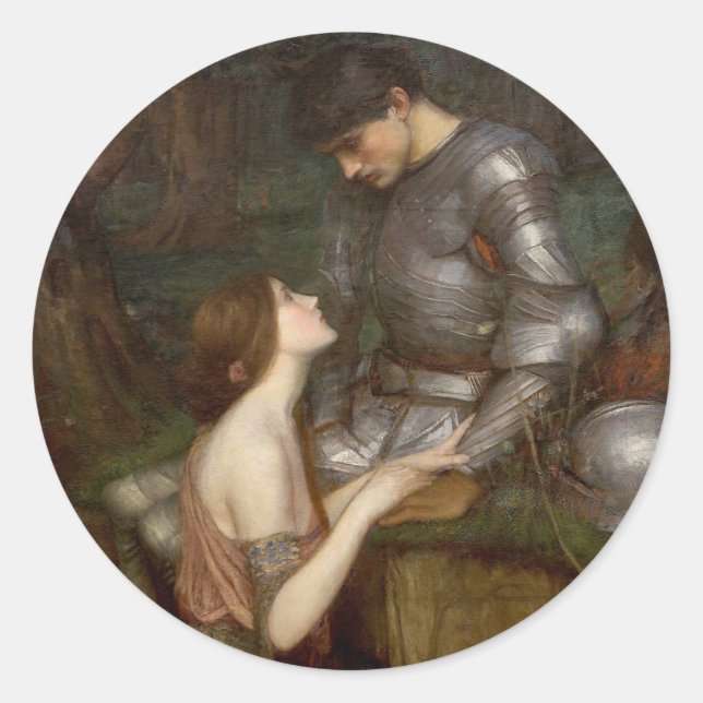Lamia and the Soldier by John William Waterhouse Classic Round Sticker (Front)