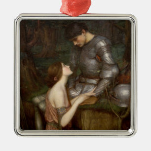 Lamia and the Soldier (by John William Waterhouse) Metal Tree Decoration