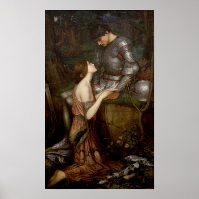Lamia and the Soldier by John William Waterhouse Poster (Front)