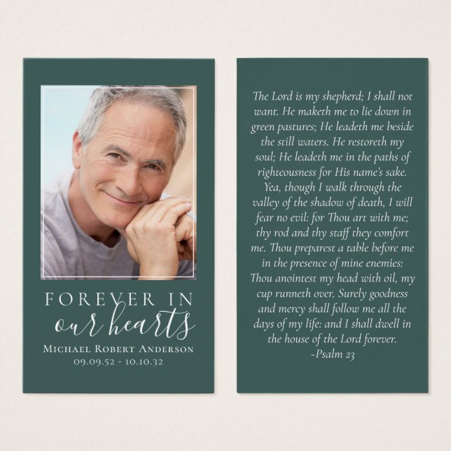 Laminated Forever in Our Hearts Memorial Card (Front & Back)